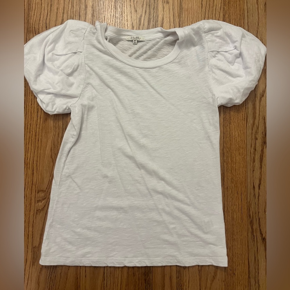 Z supply white puff sleeve t shirt
